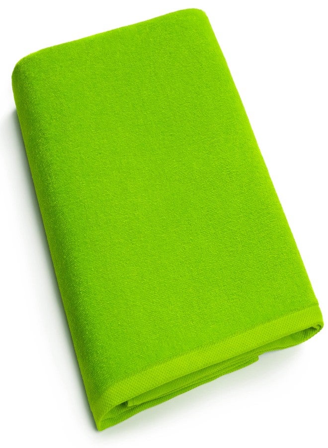 Beachland - Solid Beach Towel 30 x 60 inch Pool and Resort Style - 100% Cotton - Extra Soft and Absorbent (1 Towel, Lime) - Image 1